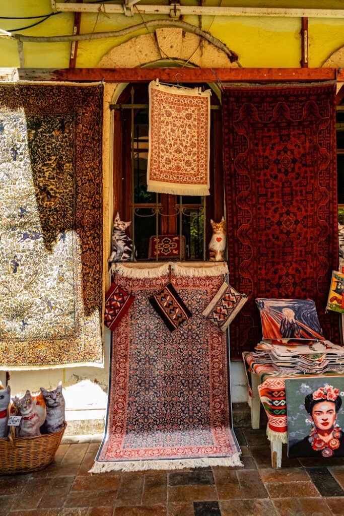 Assorted Products Displayed outside a Building